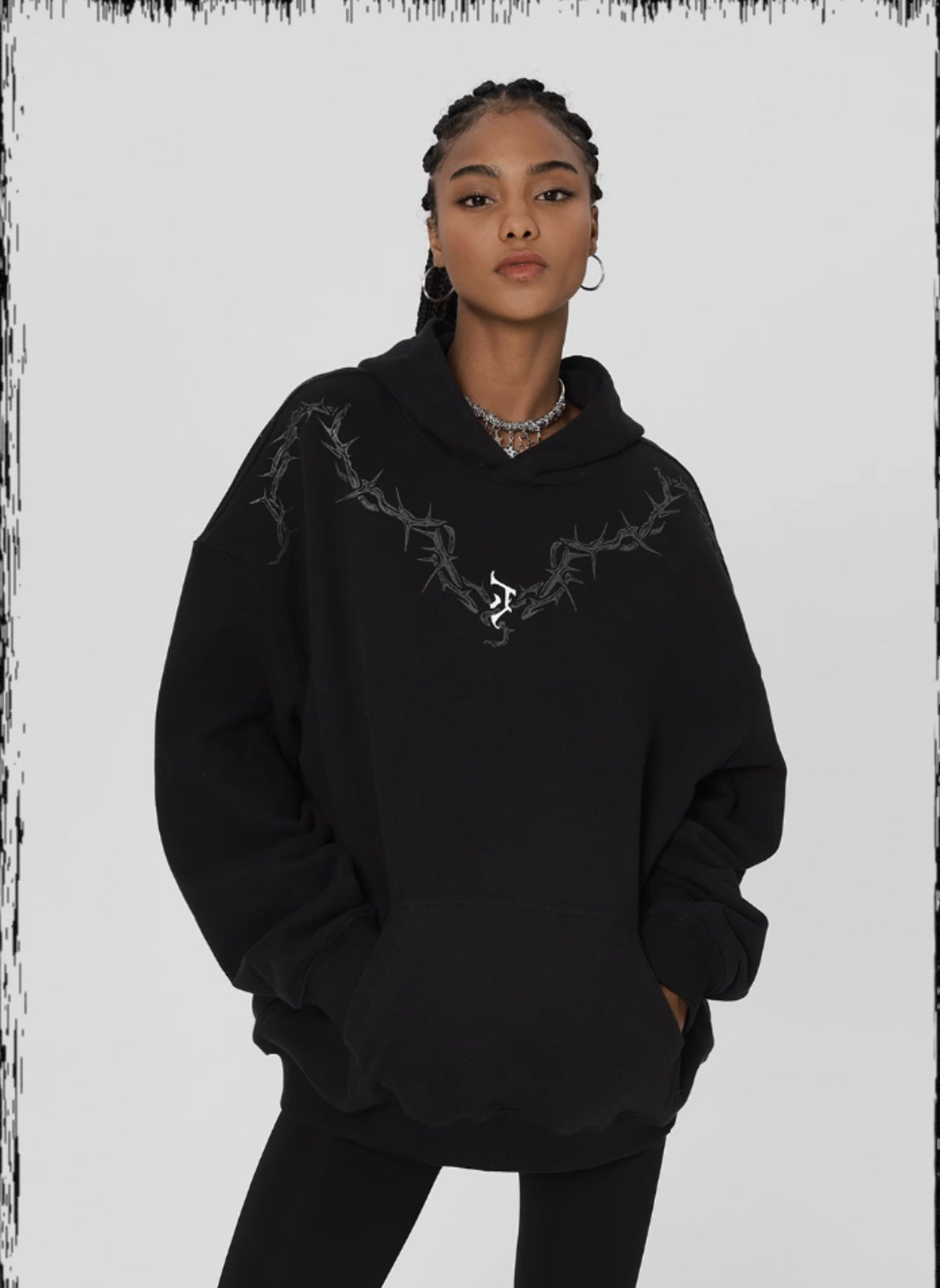 Boxy Black Oversized Hoddie