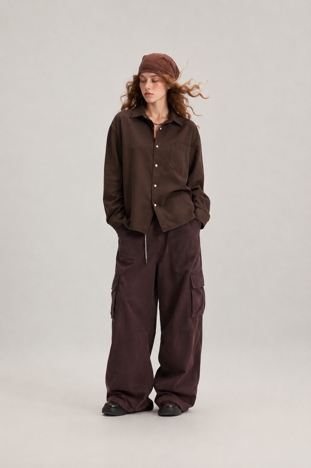 Brown Linen Oversized Shirt