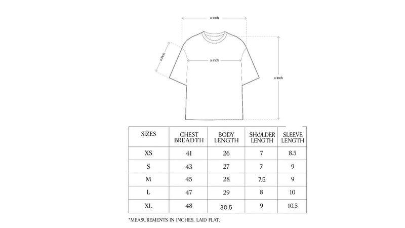 Necroblade Tee size guide