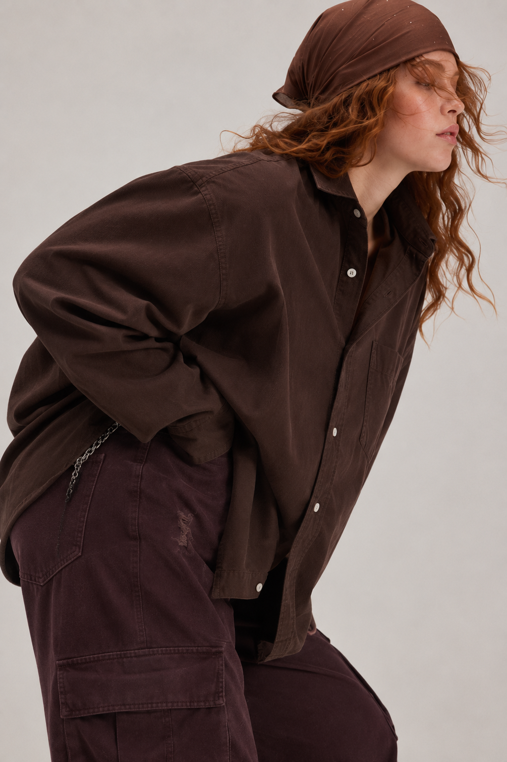 Brown Linen Oversized Shirt