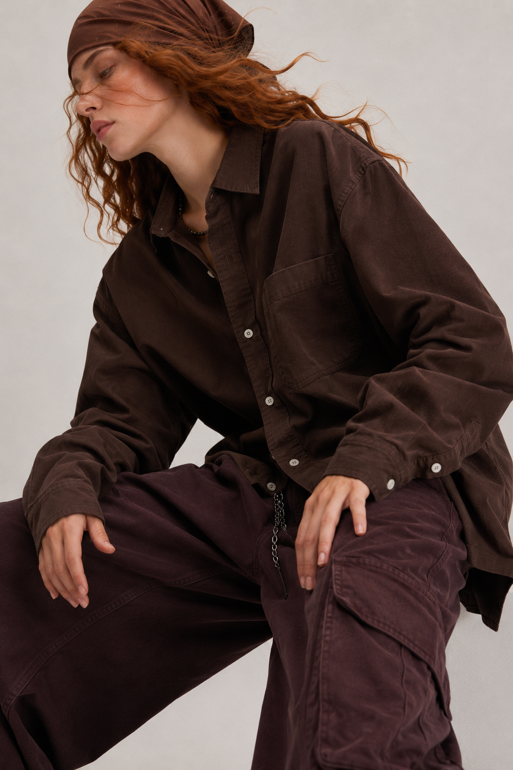 Brown Linen Oversized Shirt